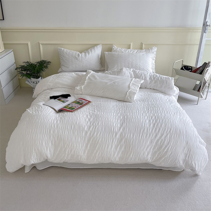 91家纺网 家纺一手货源 找家纺 （总）贝尔 PELLHOME 全棉ins简约泡泡纱四件套-无印风（春节不打烊)（可抖音代发）