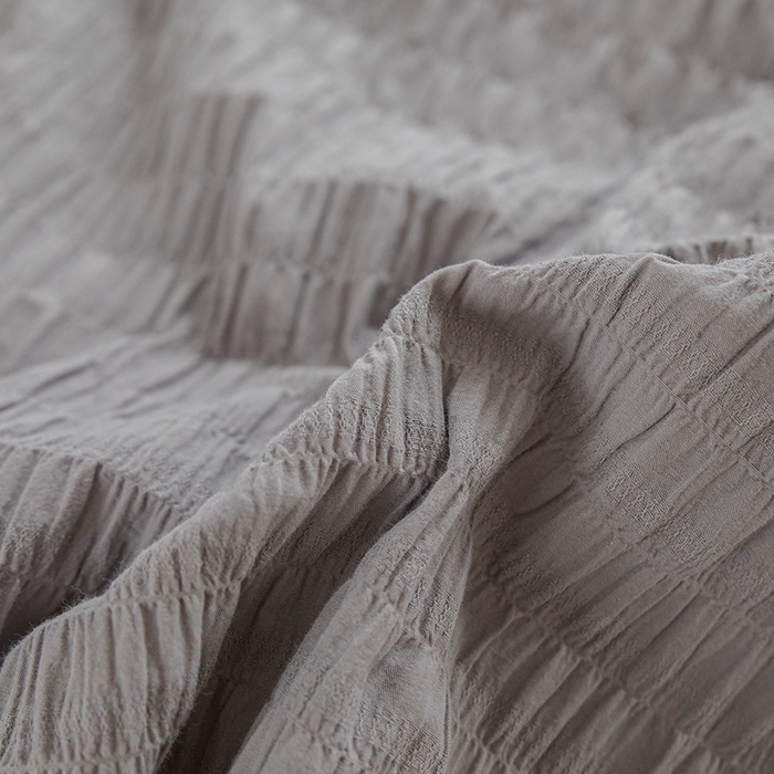 91家纺网 家纺一手货源 找家纺 贝尔 PELLHOME 全棉ins简约泡泡纱四件套-无印风（春节不打烊)（可抖音代发） 灰茶