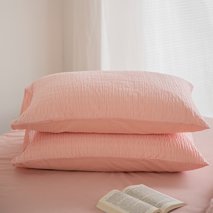 91家纺网 家纺一手货源 找家纺 贝尔 PELLHOME 全棉ins简约泡泡纱四件套-无印风（春节不打烊)（可抖音代发） 苏桃