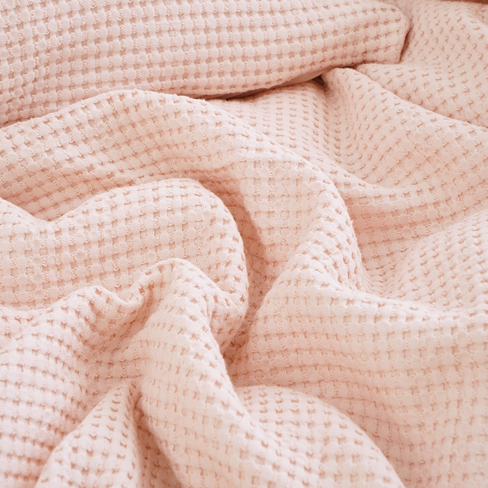 91家纺网 家纺一手货源 找家纺 贝尔 PELLHOME 小红书民宿全棉空气提花华夫格四件套纯棉水洗棉小众（可抖音代发） 玫瑰石英