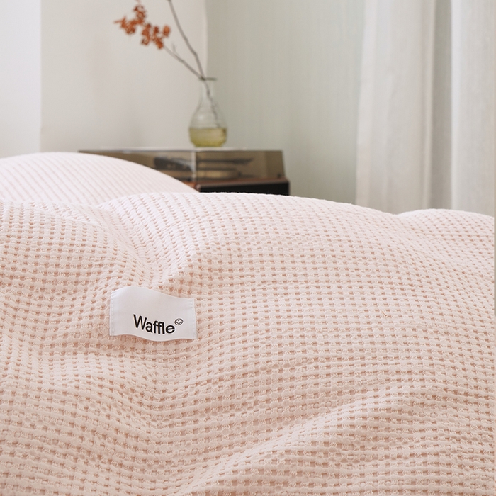 91家纺网 家纺一手货源 找家纺 贝尔 PELLHOME 小红书民宿全棉空气提花华夫格四件套纯棉水洗棉小众（可抖音代发） 玫瑰石英