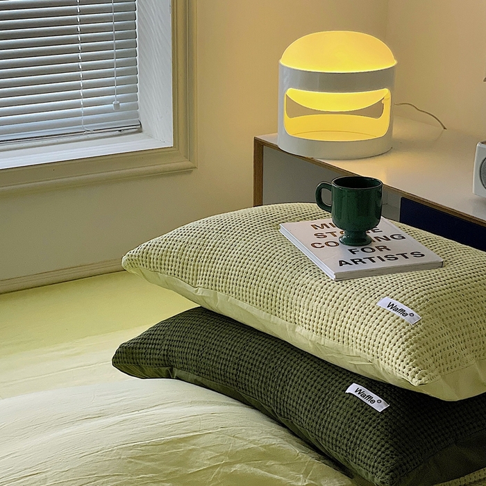 91家纺网 家纺一手货源 找家纺 贝尔 PELLHOME 小红书民宿全棉空气提花华夫格四件套纯棉水洗棉小众（可抖音代发） 青苹果绿