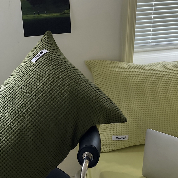 91家纺网 家纺一手货源 找家纺 贝尔 PELLHOME 小红书民宿全棉空气提花华夫格四件套纯棉水洗棉小众（可抖音代发） 橄榄中绿