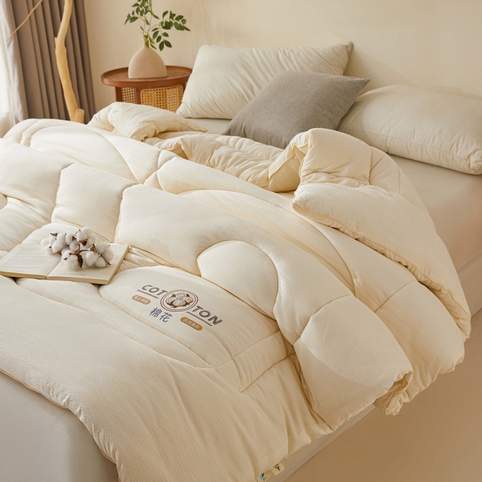 91家纺网 家纺一手货源 找家纺 （总）悦然毛巾被 2025新款小提花棉花冬被被子被芯