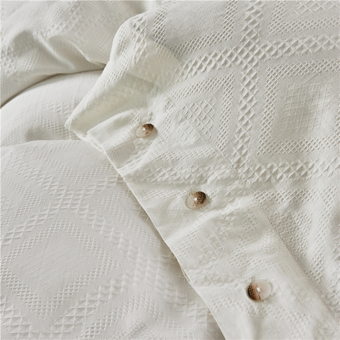 91家纺网 家纺一手货源 找家纺 （总）贝尔 PELLHOME 简约华夫格北欧纯棉水洗棉床上用品四件（春节不打烊)（可抖音代发）