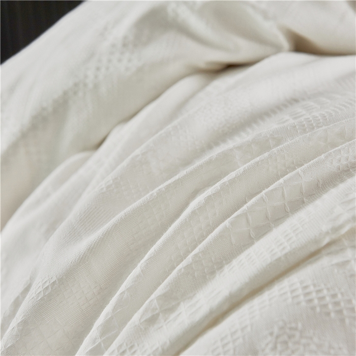 91家纺网 家纺一手货源 找家纺 （总）贝尔 PELLHOME 简约华夫格北欧纯棉水洗棉床上用品四件（春节不打烊)（可抖音代发）