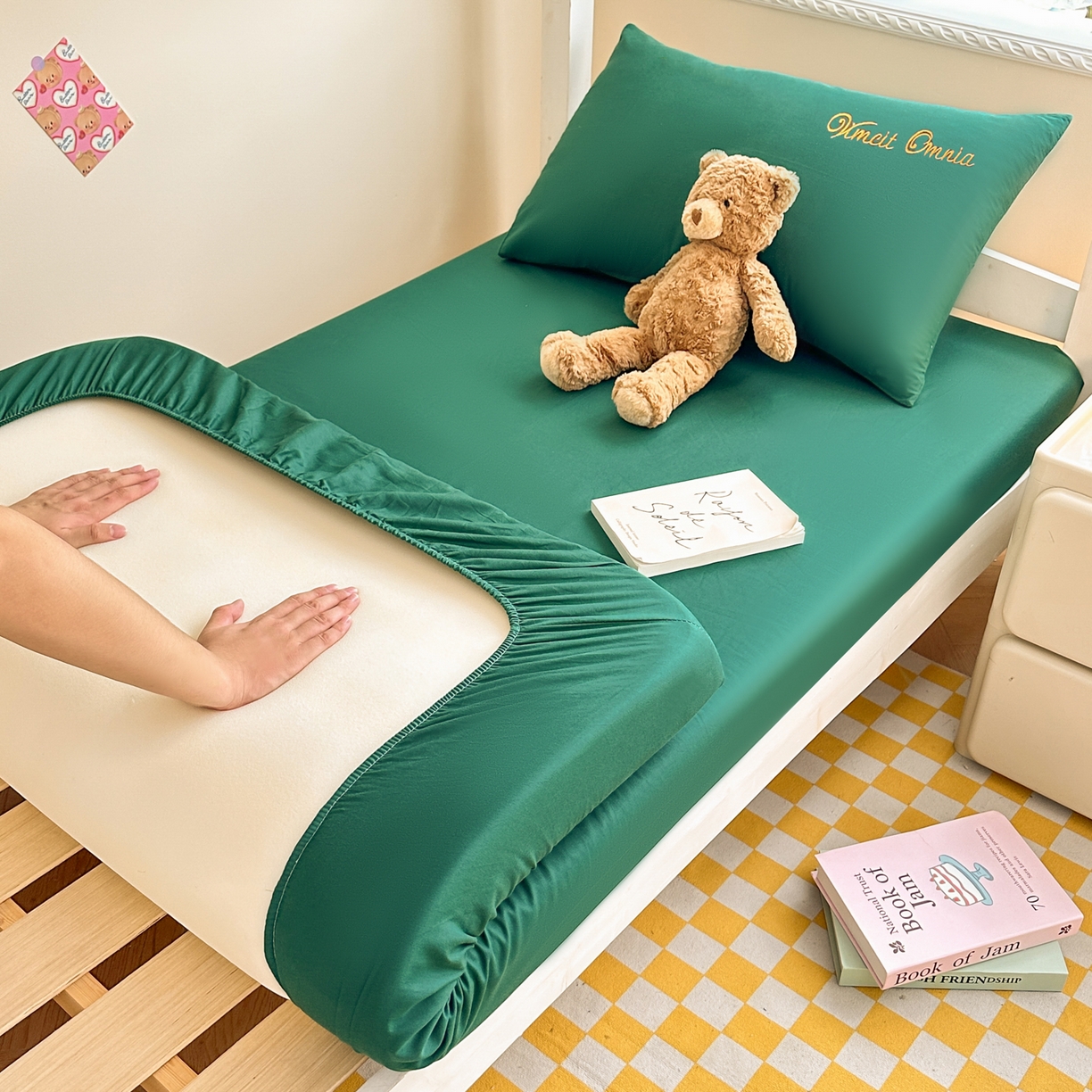 91家纺网 家纺一手货源 找家纺 （总）摩妮卡 2025新款学生床笠上下铺全棉床笠三件套