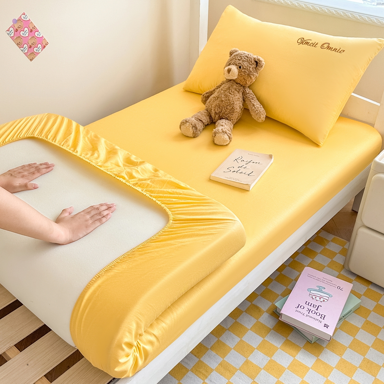 91家纺网 家纺一手货源 找家纺 （总）摩妮卡 2025新款学生床笠上下铺全棉床笠三件套