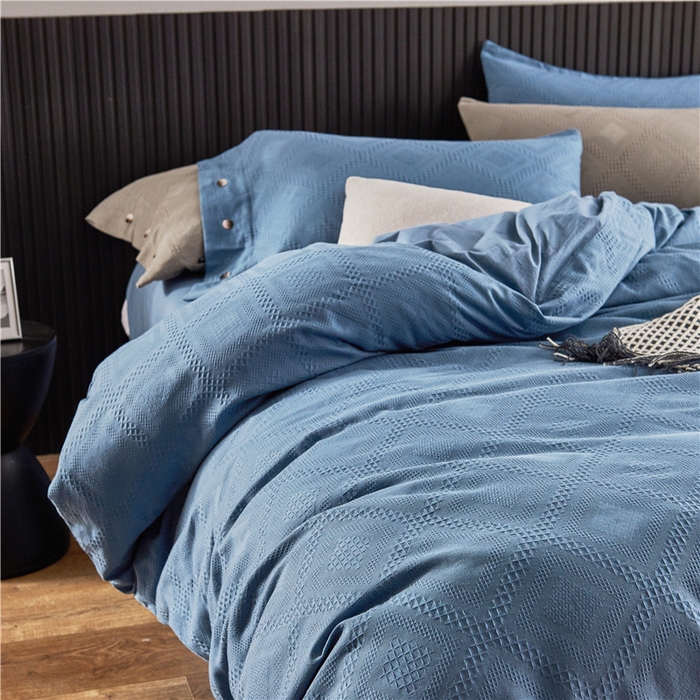 91家纺网 家纺一手货源 找家纺 贝尔 PELLHOME 简约华夫格北欧纯棉水洗棉床上用品四件（春节不打烊)（可抖音代发） 宾利兰