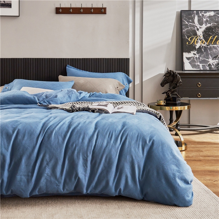 91家纺网 家纺一手货源 找家纺 贝尔 PELLHOME 简约华夫格北欧纯棉水洗棉床上用品四件（春节不打烊)（可抖音代发） 宾利兰