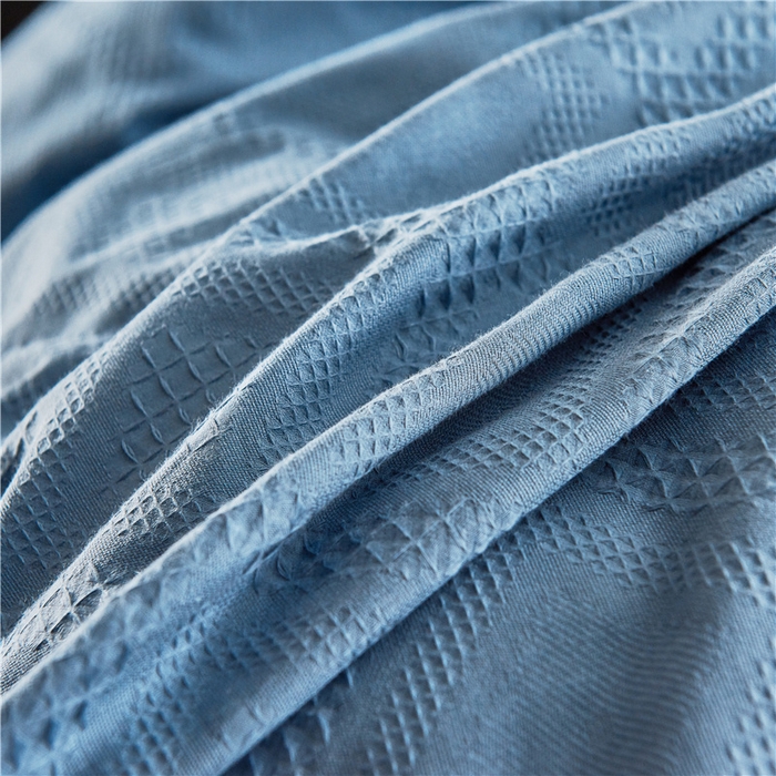 91家纺网 家纺一手货源 找家纺 贝尔 PELLHOME 简约华夫格北欧纯棉水洗棉床上用品四件（春节不打烊)（可抖音代发） 宾利兰