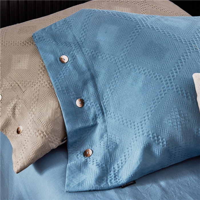 91家纺网 家纺一手货源 找家纺 贝尔 PELLHOME 简约华夫格北欧纯棉水洗棉床上用品四件（春节不打烊)（可抖音代发） 宾利兰