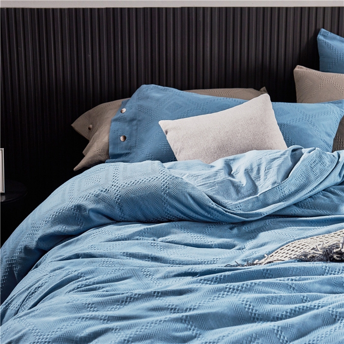 91家纺网 家纺一手货源 找家纺 贝尔 PELLHOME 简约华夫格北欧纯棉水洗棉床上用品四件（春节不打烊)（可抖音代发） 宾利兰