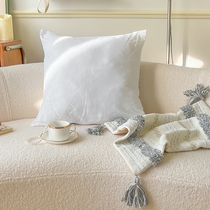 91家纺网 家纺一手货源 找家纺 诺可 2025新款跨境轻奢重工艺款编织布流苏款抱枕 编织流苏-灰