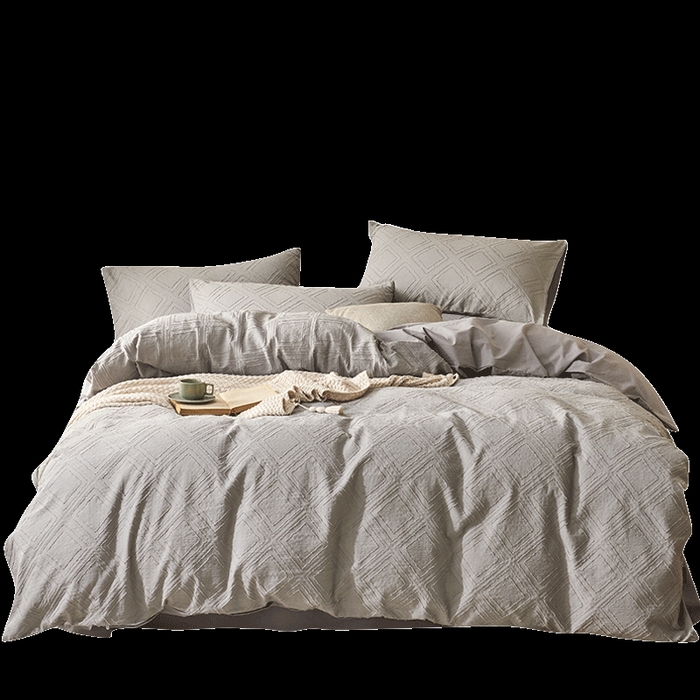 91家纺网 家纺一手货源 找家纺 （总）贝尔 PELLHOME 日式北欧民宿大剪花水洗棉全棉四件套场景一（春节不打烊)（可抖音代发）