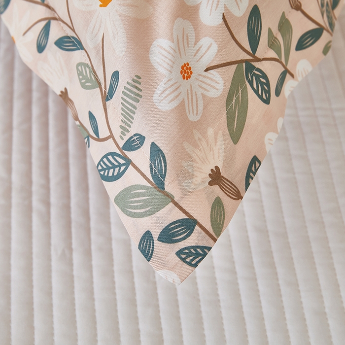 91家纺网 家纺一手货源 找家纺 三盛源 2025新款全棉纯棉双人长枕套1.5米成人纯棉长枕头套1.2卡通1.8m长款加长 花落