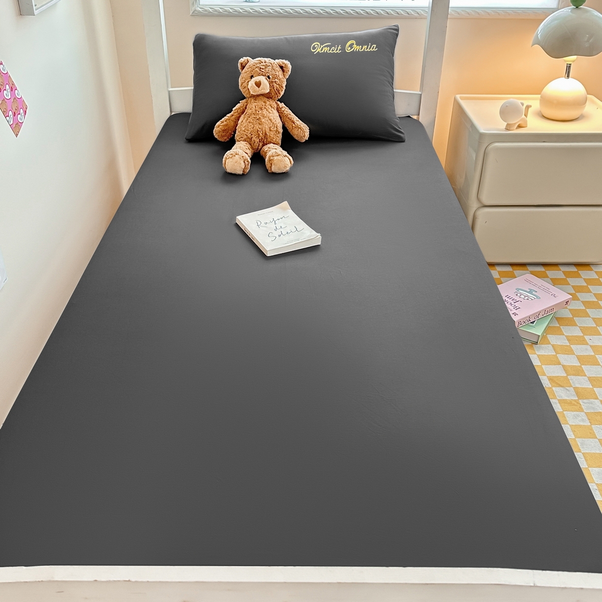 91家纺网 家纺一手货源 找家纺 （总）摩妮卡 2025新款学生床笠上下铺全棉床笠三件套