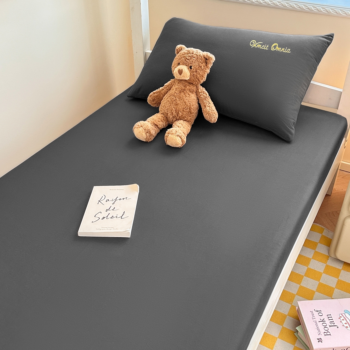 91家纺网 家纺一手货源 找家纺 （总）摩妮卡 2025新款学生床笠上下铺全棉床笠三件套