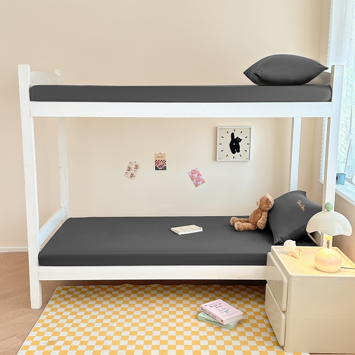 91家纺网 家纺一手货源 找家纺 （总）摩妮卡 2025新款学生床笠上下铺全棉床笠三件套