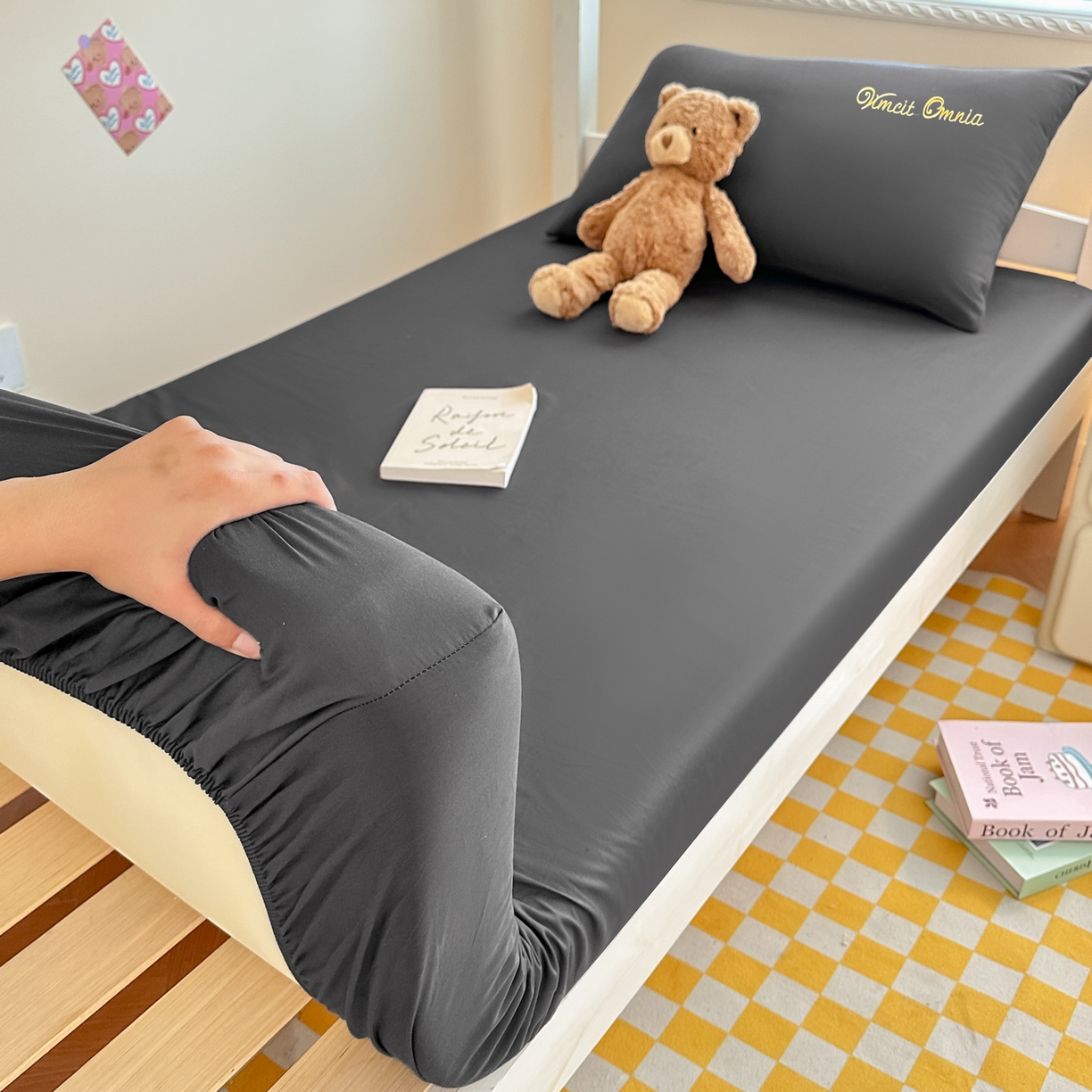 91家纺网 家纺一手货源 找家纺 （总）摩妮卡 2025新款学生床笠上下铺全棉床笠三件套