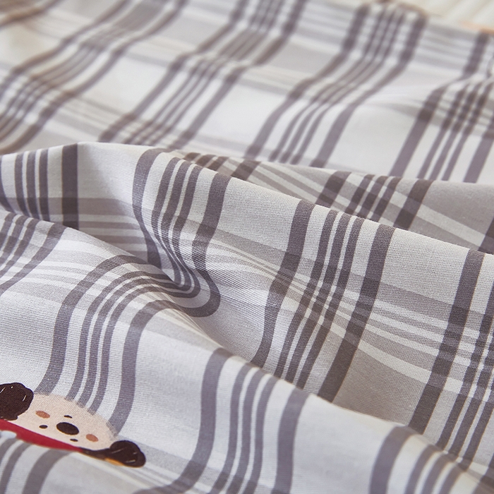 91家纺网 家纺一手货源 找家纺 三盛源 2025新款全棉纯棉双人长枕套1.5米成人纯棉长枕头套1.2卡通1.8m长款加长 可爱狗-灰