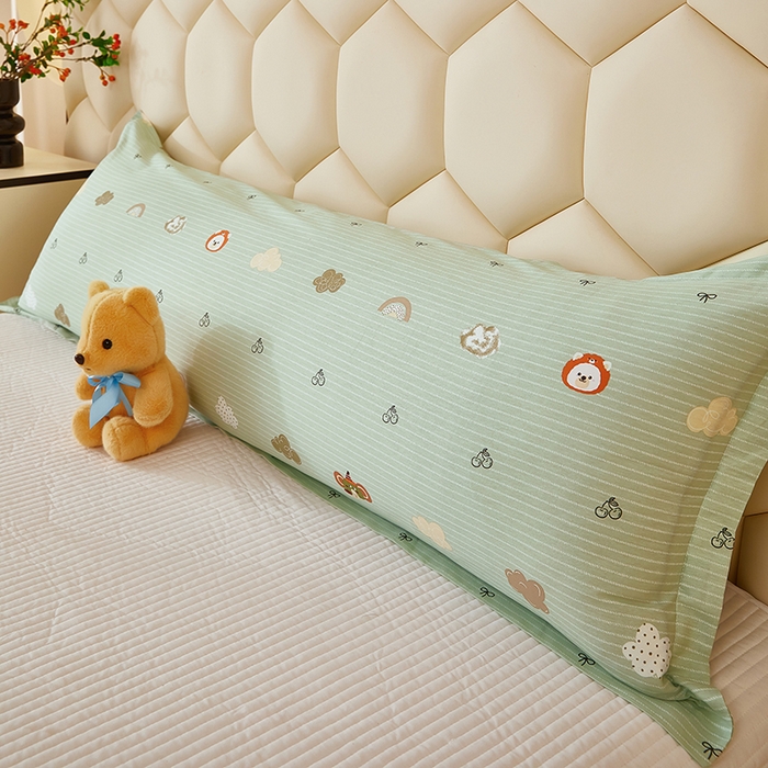 三盛源 2025新款全棉纯棉双人长枕套1.5米成人纯棉长枕头套1.2卡通1.8m长款加长 萌宠乐园