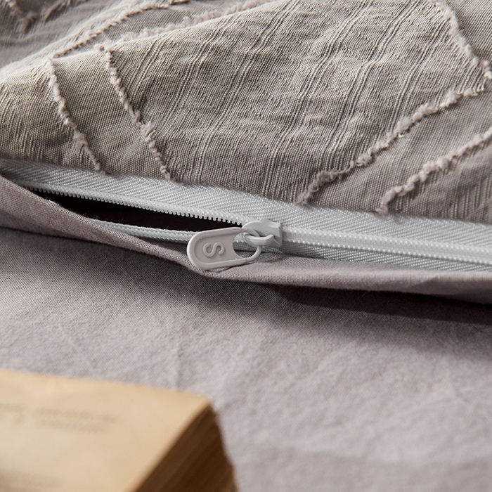 91家纺网 家纺一手货源 找家纺 贝尔 PELLHOME 日式北欧民宿大剪花水洗棉全棉四件套场景一（春节不打烊)（可抖音代发） 卡其灰