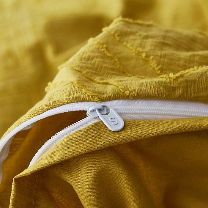 91家纺网 家纺一手货源 找家纺 贝尔 PELLHOME 日式北欧民宿大剪花水洗棉全棉四件套场景一（春节不打烊)（可抖音代发） 姜黄