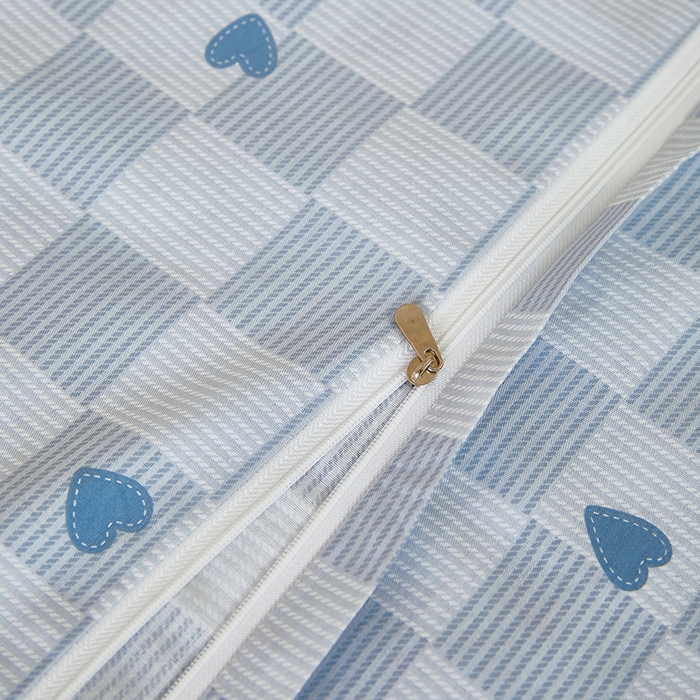 91家纺网 家纺一手货源 找家纺 三盛源 2025新款全棉纯棉双人长枕套1.5米成人纯棉长枕头套1.2卡通1.8m长款加长 心心相印