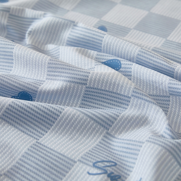 91家纺网 家纺一手货源 找家纺 三盛源 2025新款全棉纯棉双人长枕套1.5米成人纯棉长枕头套1.2卡通1.8m长款加长 心心相印