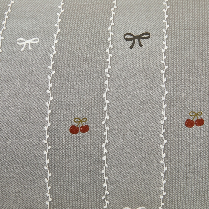 91家纺网 家纺一手货源 找家纺 三盛源 2025新款全棉纯棉双人长枕套1.5米成人纯棉长枕头套1.2卡通1.8m长款加长 樱桃-灰