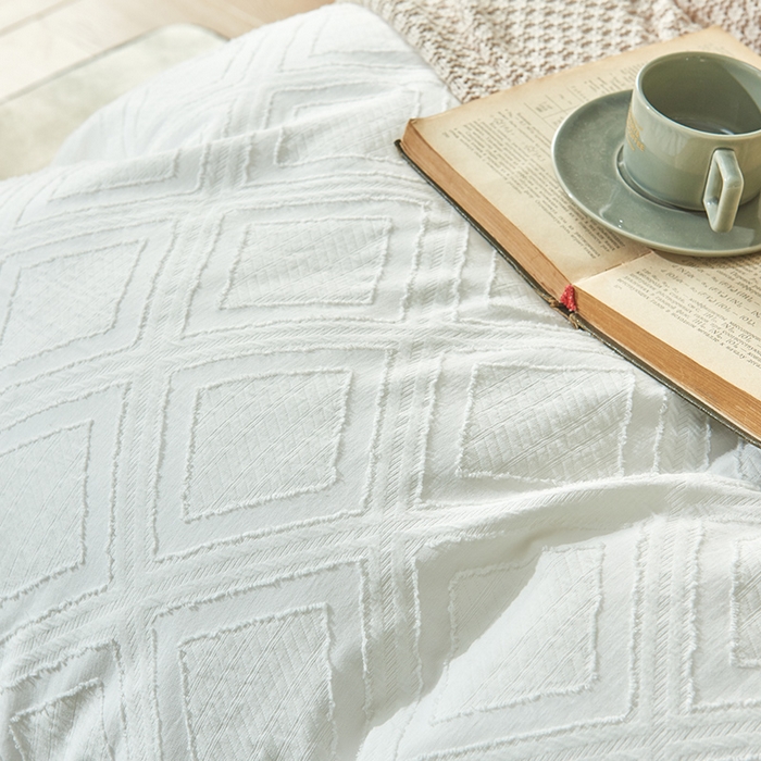 91家纺网 家纺一手货源 找家纺 贝尔 PELLHOME 日式北欧民宿大剪花水洗棉全棉四件套场景一（春节不打烊)（可抖音代发） 牛奶白