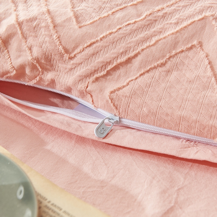 91家纺网 家纺一手货源 找家纺 贝尔 PELLHOME 日式北欧民宿大剪花水洗棉全棉四件套场景一（春节不打烊)（可抖音代发） 心粉