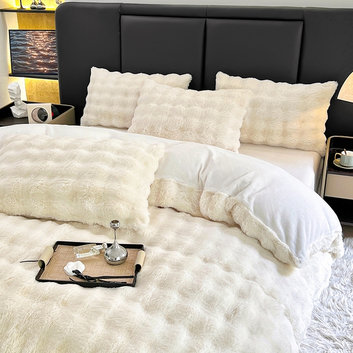 91家纺网 家纺一手货源 找家纺 （总）金爱家 2025新品全消光牛奶绒A类纯色獭兔毛绒立体牛奶绒四件套