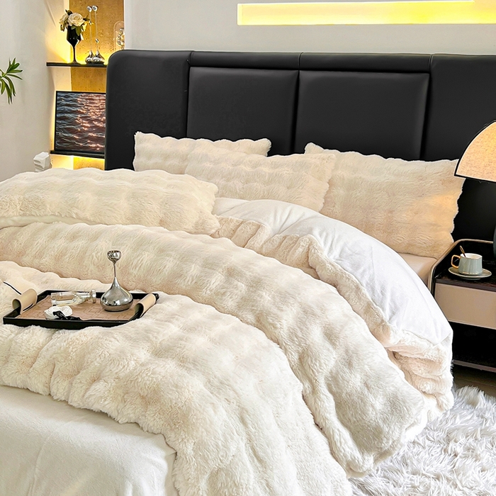 91家纺网 家纺一手货源 找家纺 （总）金爱家 2025新品全消光牛奶绒A类纯色獭兔毛绒立体牛奶绒四件套