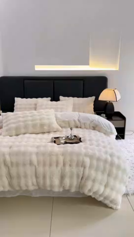 91家纺网 家纺一手货源 找家纺 （总）金爱家 2025新品全消光牛奶绒A类纯色獭兔毛绒立体牛奶绒四件套