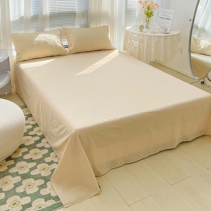 91家纺网 家纺一手货源 找家纺 贝尔 PELLHOME 日式北欧民宿大剪花水洗棉全棉四件套场景一（春节不打烊)（可抖音代发） 杏仁色