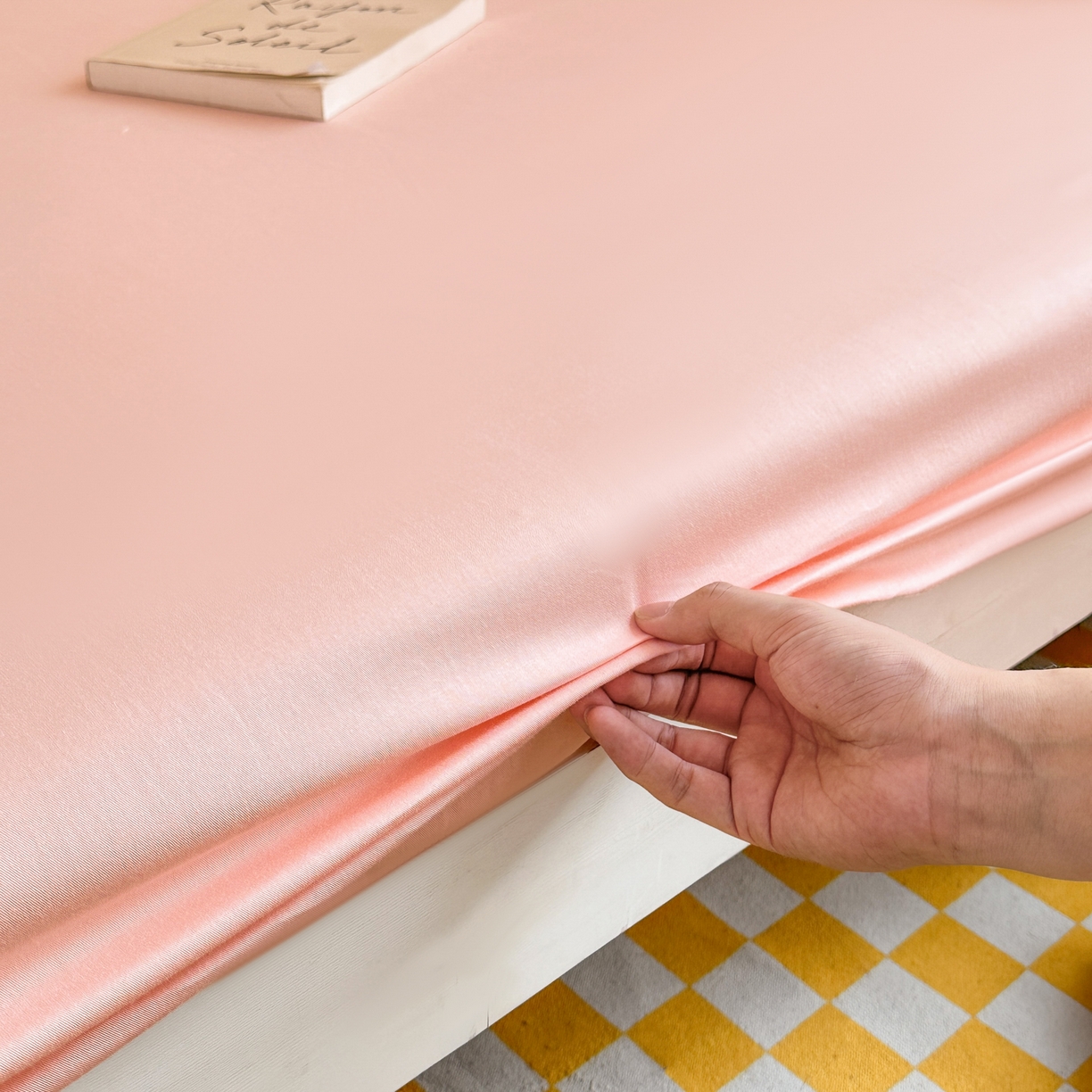 91家纺网 家纺一手货源 找家纺 摩妮卡 2025新款学生床笠上下铺全棉床笠三件套 粉玉