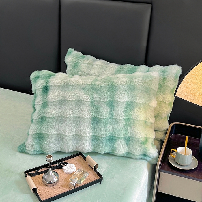 91家纺网 家纺一手货源 找家纺 金爱家 2025新品全消光牛奶绒A类纯色獭兔毛绒立体牛奶绒四件套 七彩泡泡绿