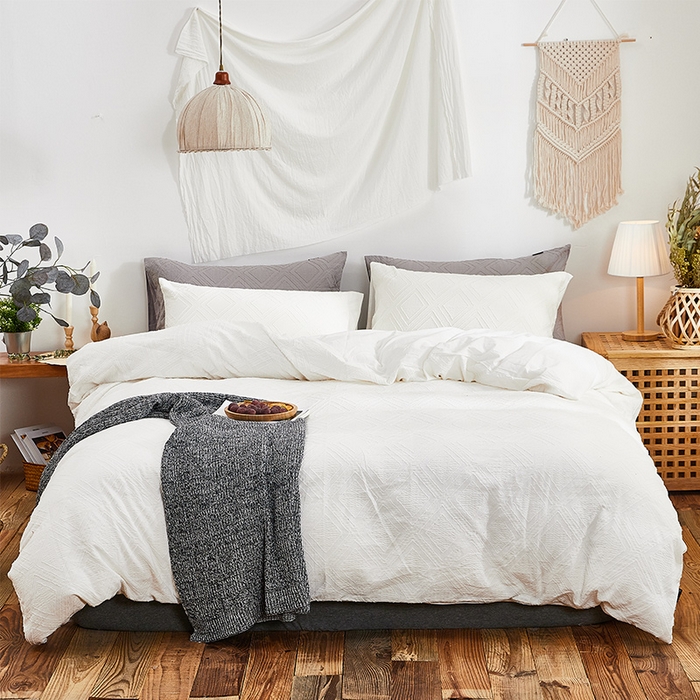 91家纺网 家纺一手货源 找家纺 （总）贝尔 PELLHOME 日式北欧民宿大剪花水洗棉全棉四件套场景二（春节不打烊)（可抖音代发）