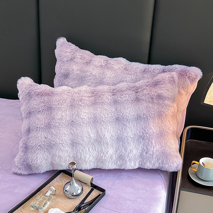 91家纺网 家纺一手货源 找家纺 金爱家 2025新品全消光牛奶绒A类纯色獭兔毛绒立体牛奶绒四件套 七彩泡泡紫