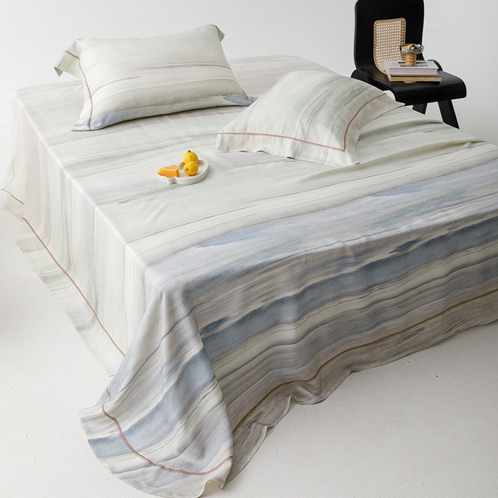 91家纺网 家纺一手货源 找家纺 贝尔 PELLHOME 竹纤维凉席三件套（可抖音代发） 魅之韵绿