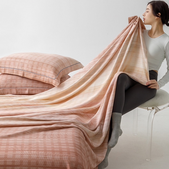 91家纺网 家纺一手货源 找家纺 贝尔 PELLHOME 竹纤维凉席三件套（可抖音代发） 梦幻桔