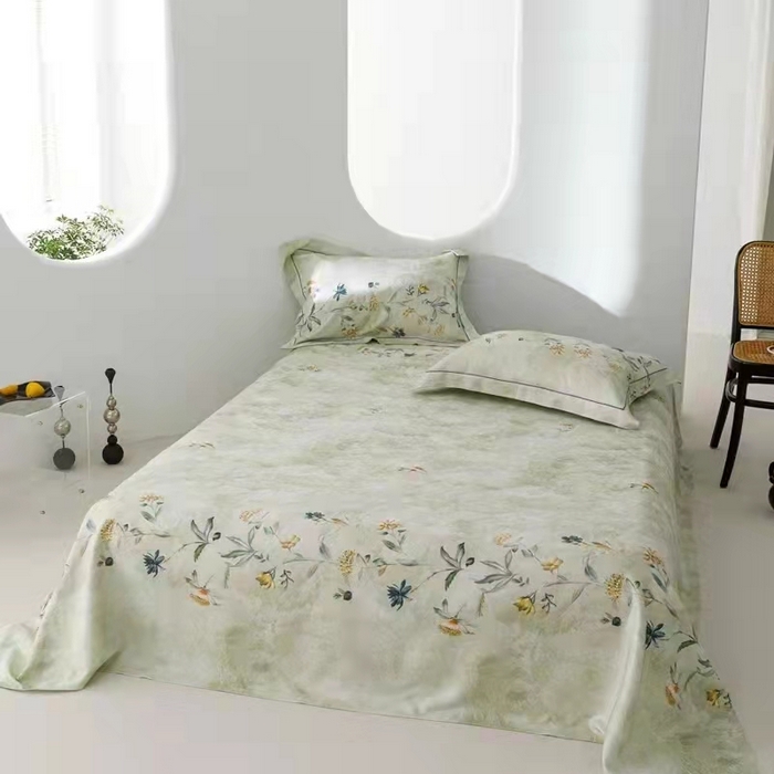 贝尔 PELLHOME 竹纤维凉席三件套（可抖音代发） 梦笔生花绿