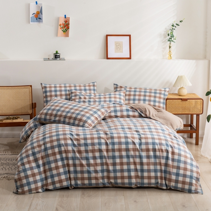 （总）贝尔 PELLHOME 简约全棉纯棉色织水洗棉1.51.8三四件套（春节不打烊)（可抖音代发）