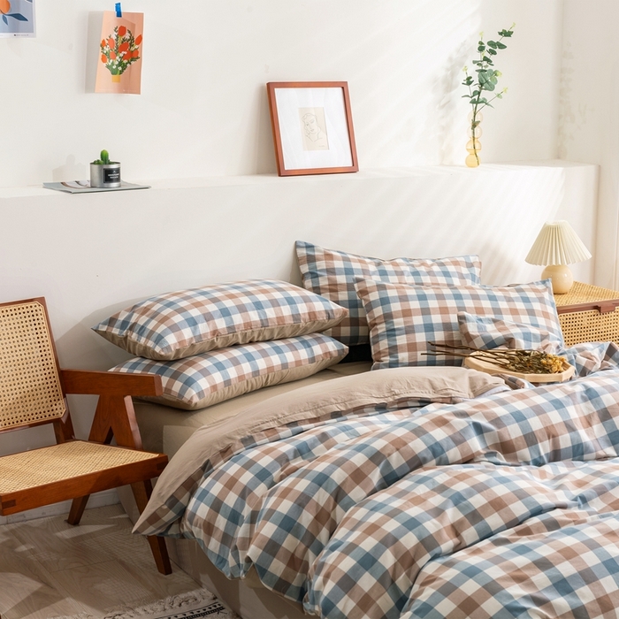 91家纺网 家纺一手货源 找家纺 （总）贝尔 PELLHOME 简约全棉纯棉色织水洗棉1.51.8三四件套（春节不打烊)（可抖音代发）