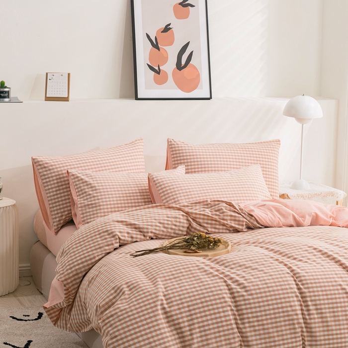 91家纺网 家纺一手货源 找家纺 贝尔 PELLHOME 简约全棉纯棉色织水洗棉1.51.8三四件套（春节不打烊)（可抖音代发） 小玉格