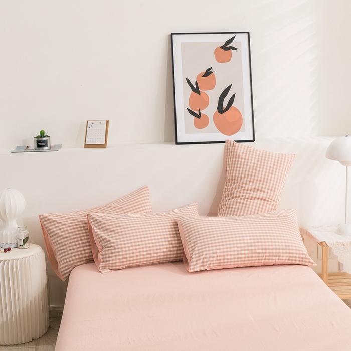 91家纺网 家纺一手货源 找家纺 贝尔 PELLHOME 简约全棉纯棉色织水洗棉1.51.8三四件套（春节不打烊)（可抖音代发） 小玉格