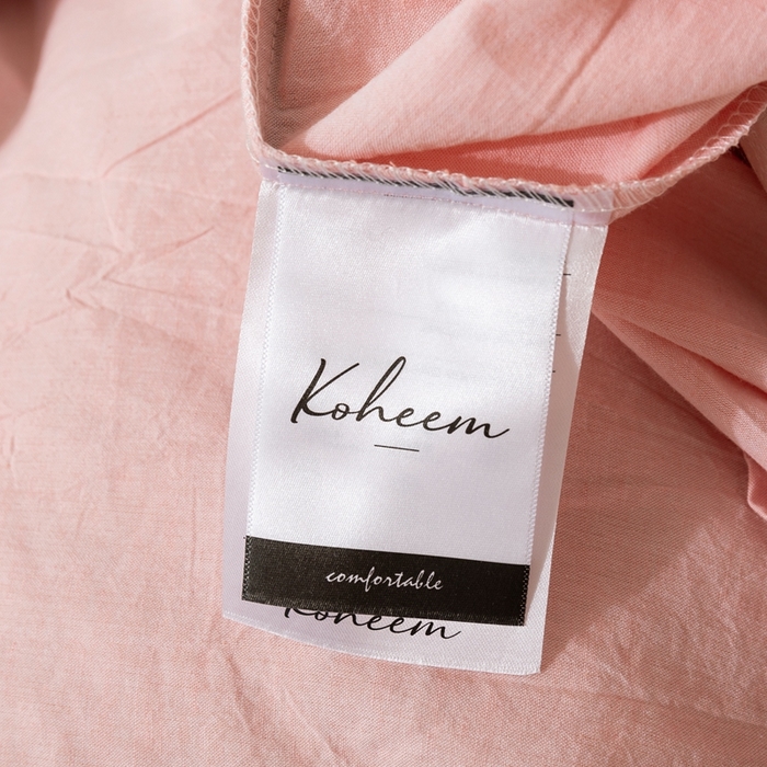 91家纺网 家纺一手货源 找家纺 贝尔 PELLHOME 简约纯色纽扣棉麻亚麻床单被套四件套（春节不打烊)（可抖音代发） 珊瑚粉