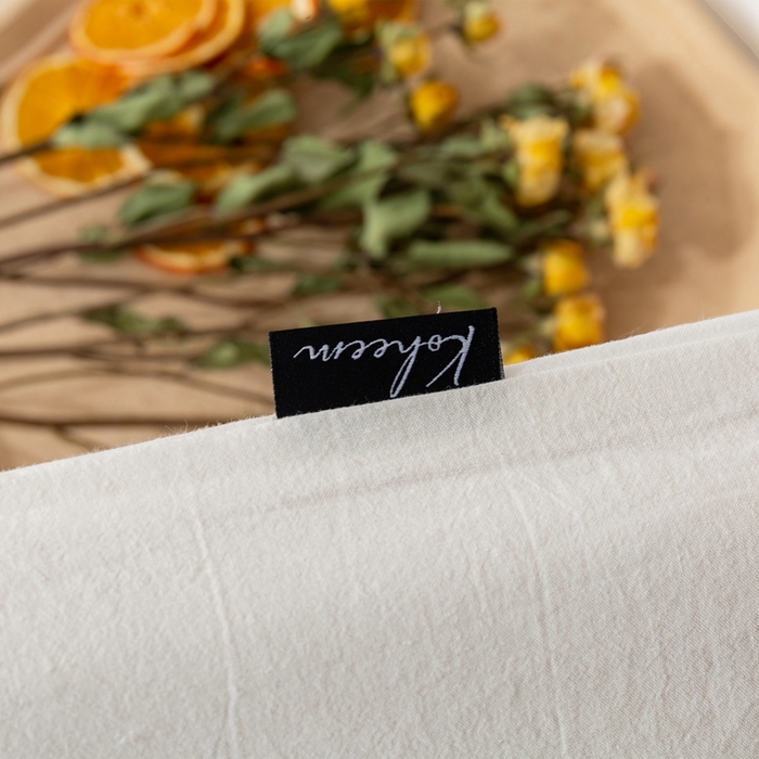 91家纺网 家纺一手货源 找家纺 贝尔 PELLHOME 简约纯色纽扣棉麻亚麻床单被套四件套（春节不打烊)（可抖音代发） 象牙白